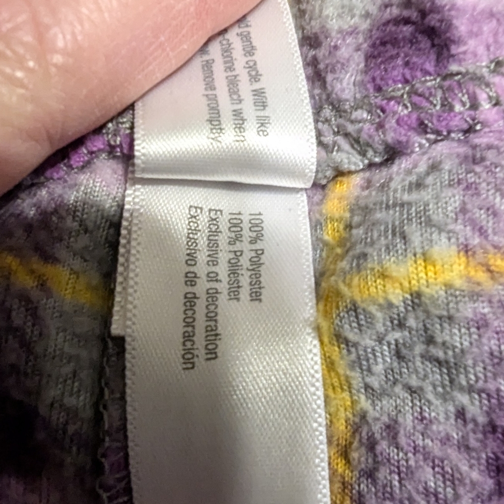 CELESTIAL DREAMS Womens Pajama set - Purple and Yellow Plaid size Large 12-14 - Picture 6 of 14